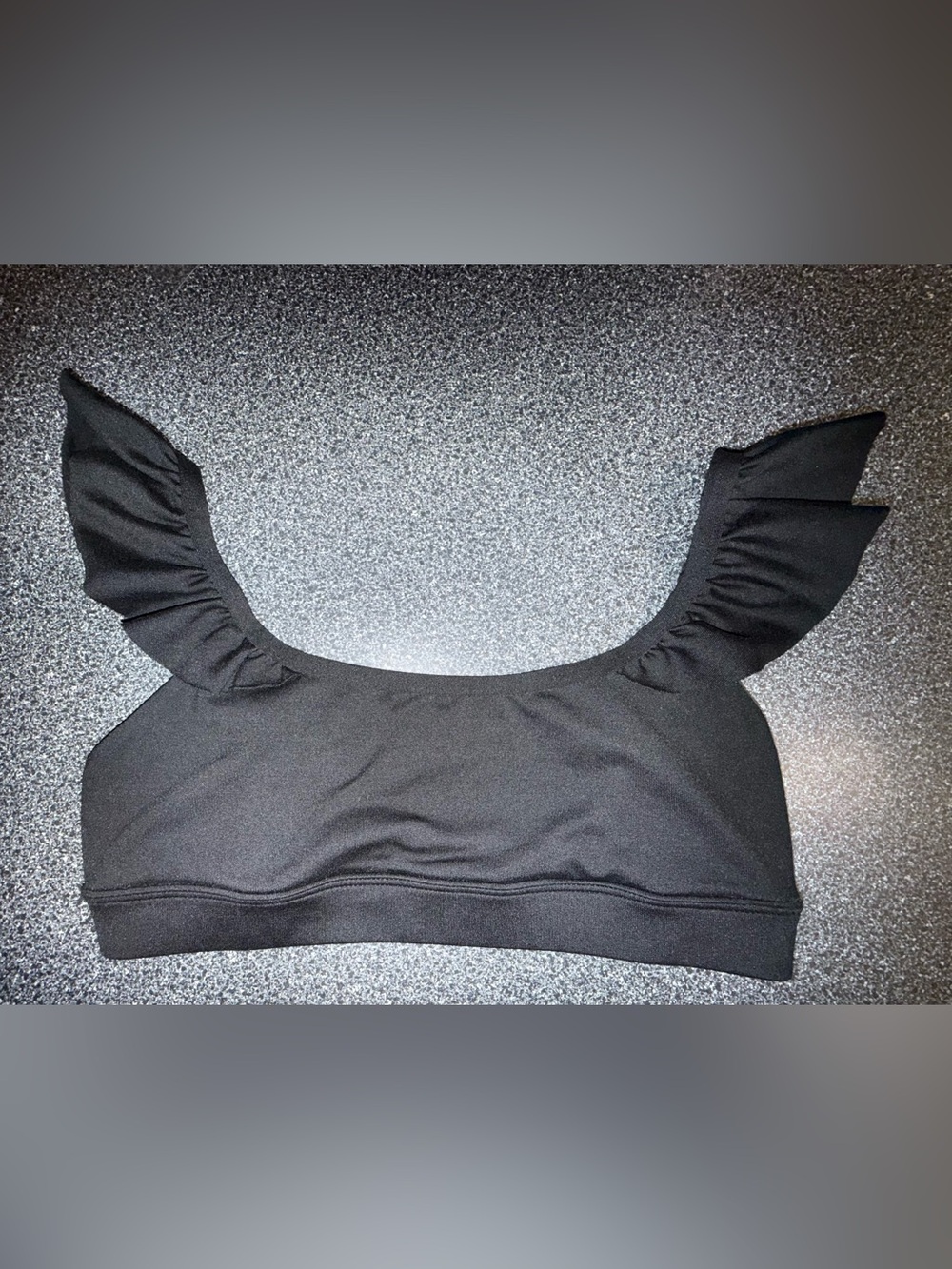 Jo & Jax Black Dance Bra w/Ruffle Straps Size Youth X-Large